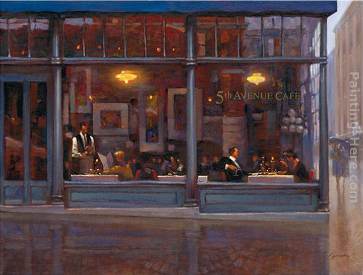Brent Lynch Fifth Avenue Cafe II painting anysize 50% off